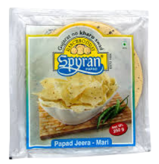 SPYRAN JEERA/MARI PAPAD 250 gm