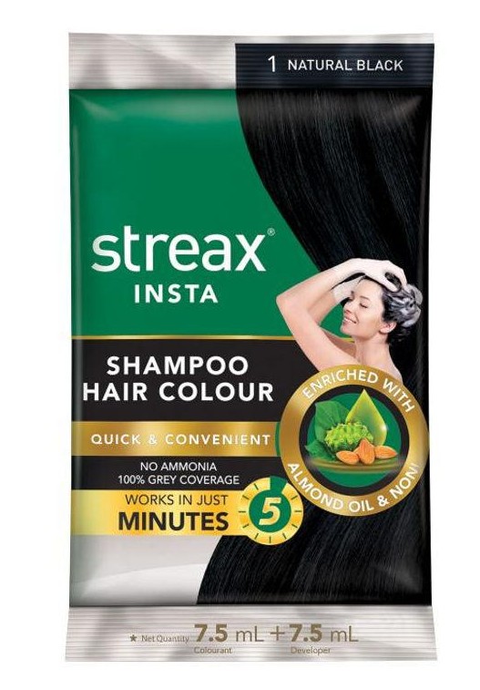 STREAX GEL HAIR COLOR 1 NATURAL BLACK