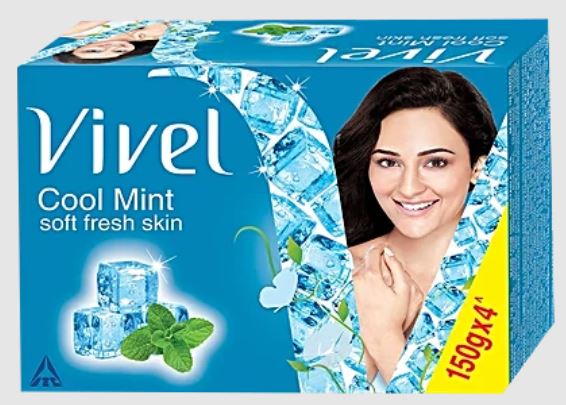 VIVEL COOL MINT SOAP - Pack of 4 100 gm