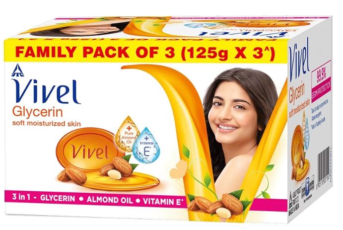 VIVEL GLYCERIN SOAP  Pack of 3+1  100 gm