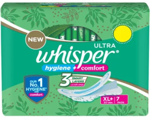 WHISPER HYGIENE+COMFORT XL 7 PADS
