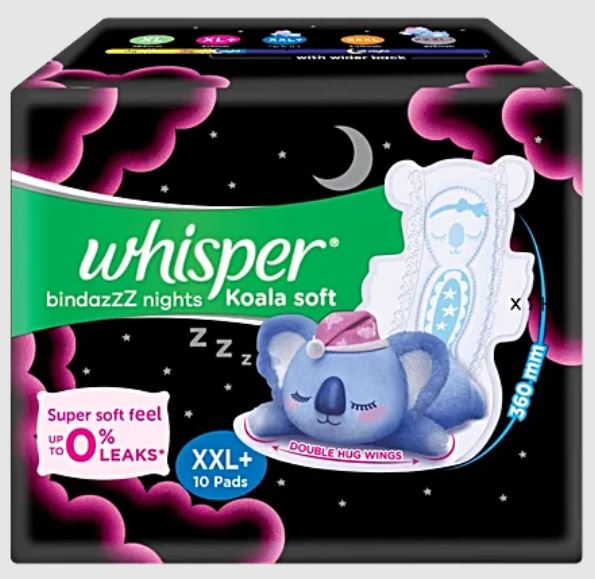 WHISPER NIGHTS KOALA SOFT XXL+ 10 PADS